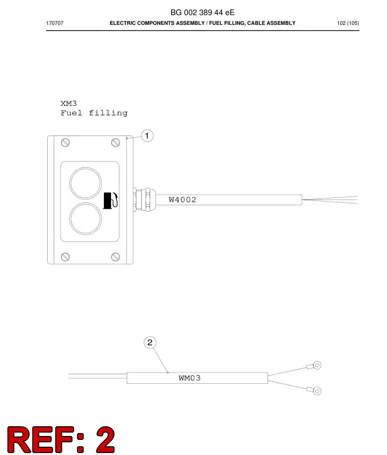 BG00799437a BG 007 994 37a Cable Assembly - Sandvik Technical Drawing