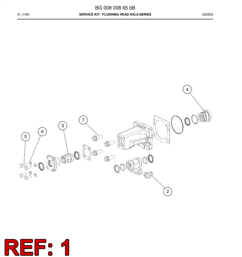 BG00800869b BG 008 008 69b Seal Kit - Sandvik Technical Drawing