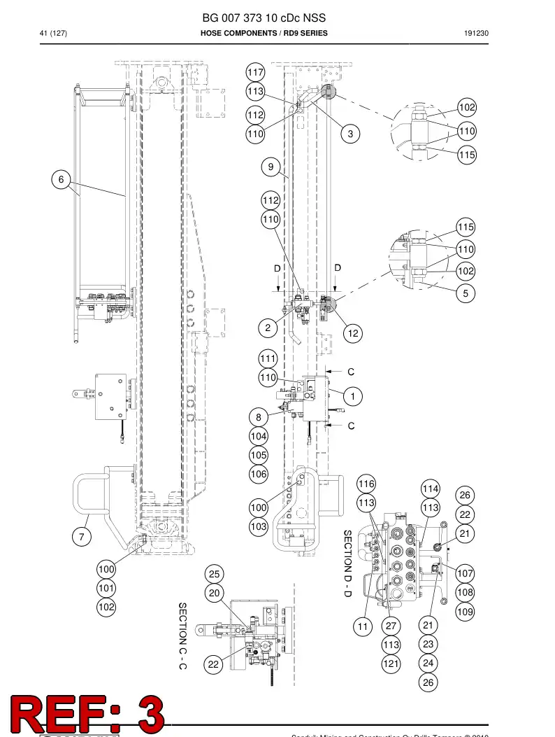 BG00801195b BG 008 011 95b Support - Sandvik Technical Drawing