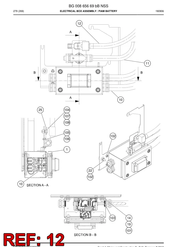 BG00801329a BG 008 013 29a Harness, Wiring - Sandvik Technical Drawing