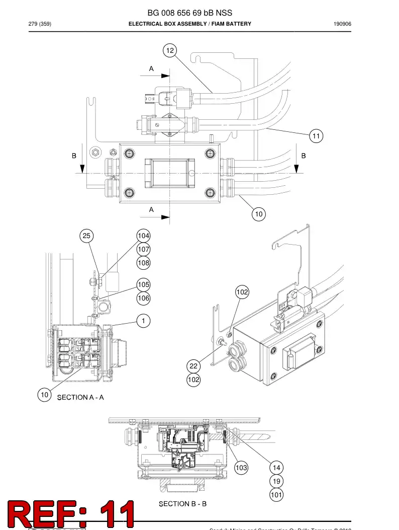 BG00801380b BG 008 013 80b Harness, Wiring - Sandvik Technical Drawing