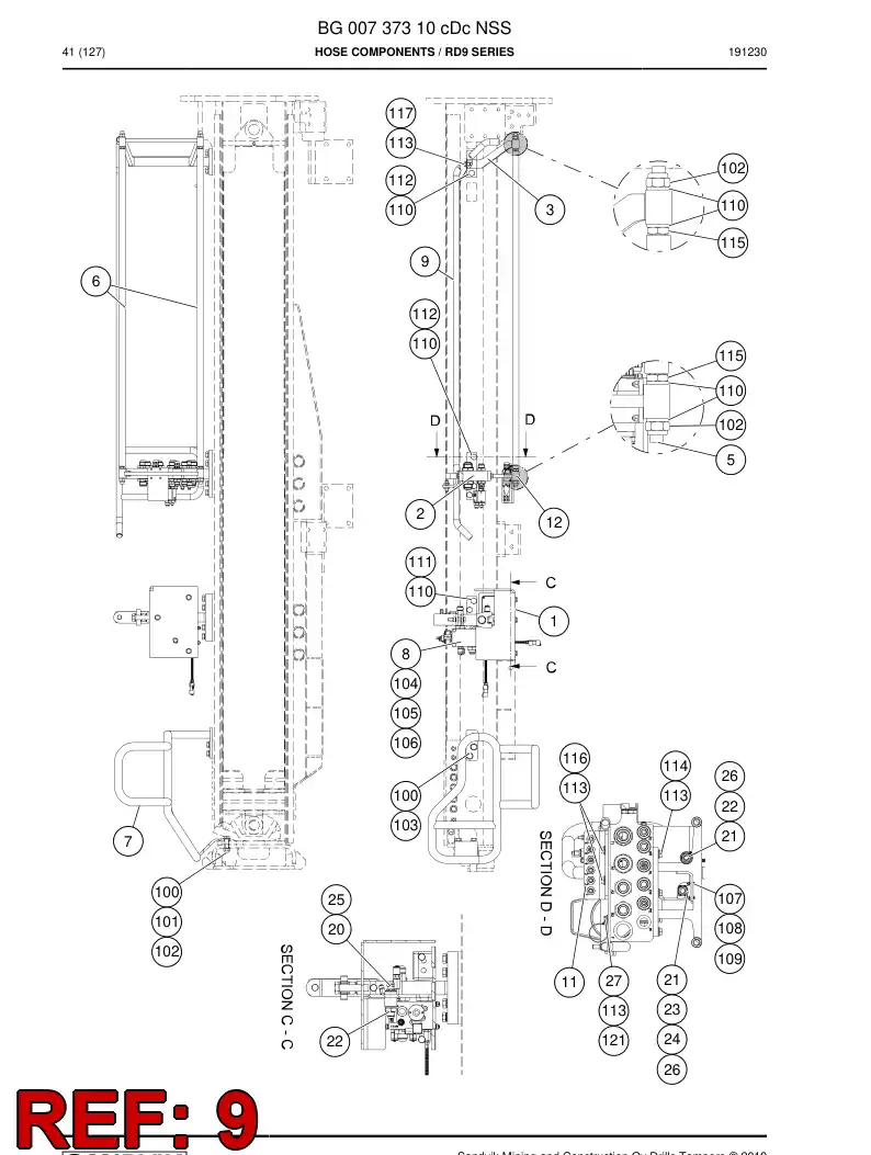 BG00802495a BG 008 024 95a Guide, Hose - Sandvik Technical Drawing