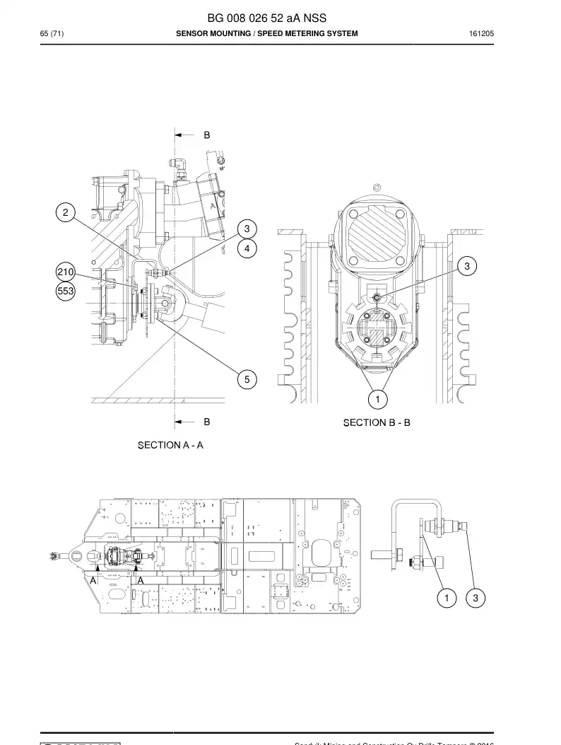 BG00802652a BG 008 026 52a Sensor Mounting - Sandvik Technical Drawing