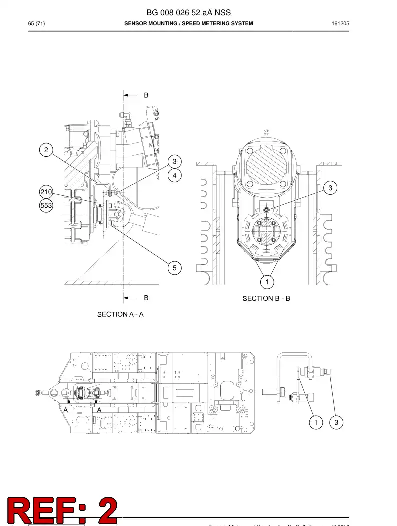 BG00802783a BG 008 027 83a Plate, Mounting - Sandvik Technical Drawing
