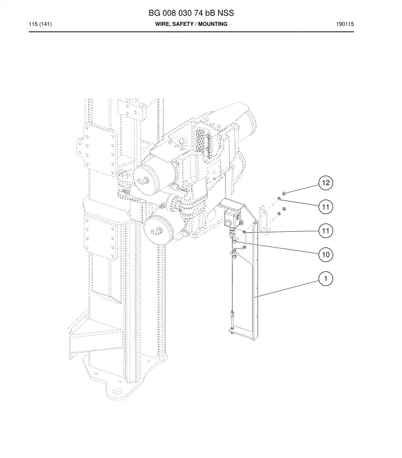 BG00803074b BG 008 030 74b Frame Assembly - Sandvik Technical Drawing