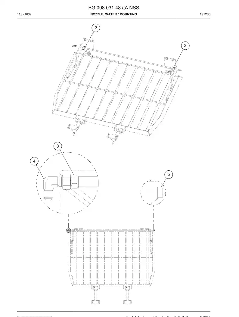 BG00803148a BG 008 031 48a Nozzle, Water - Sandvik Technical Drawing