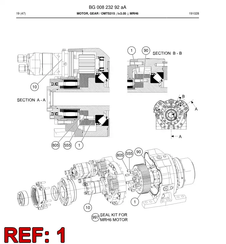 BG00805095c BG 008 050 95c Spur Gear - Sandvik Technical Drawing
