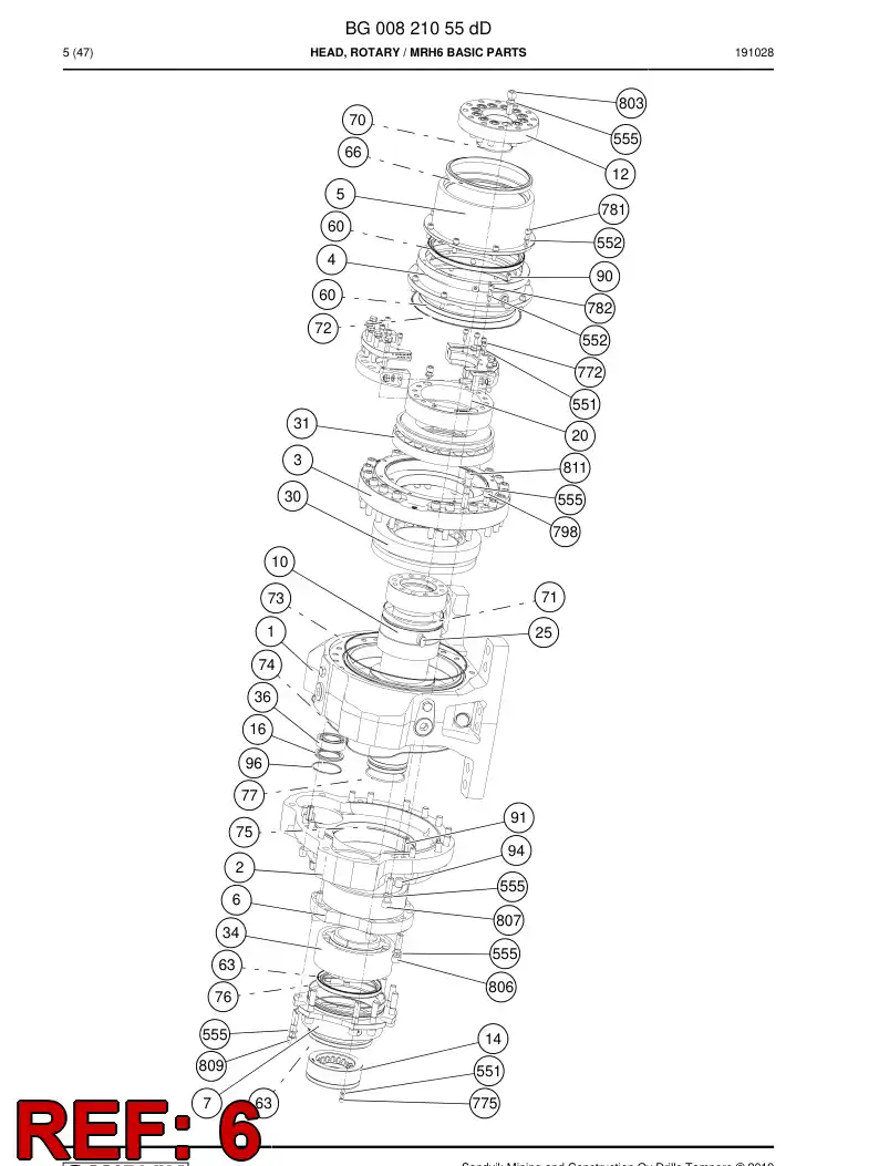 BG00805119b BG 008 051 19b Bushing, Collar - Sandvik Technical Drawing