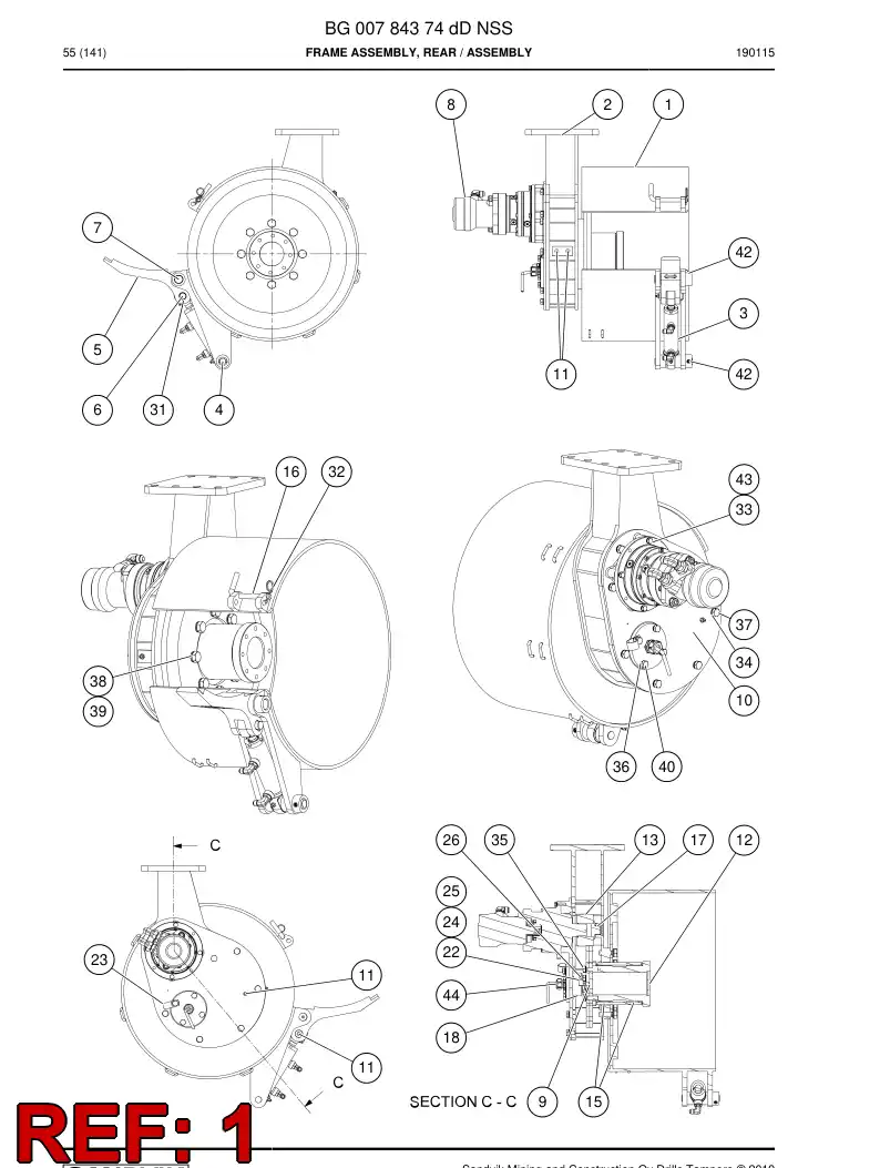 BG00805143b BG 008 051 43b Housing - Sandvik Technical Drawing