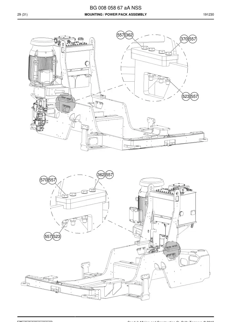 BG00805867a BG 008 058 67a Mounting - Sandvik Technical Drawing