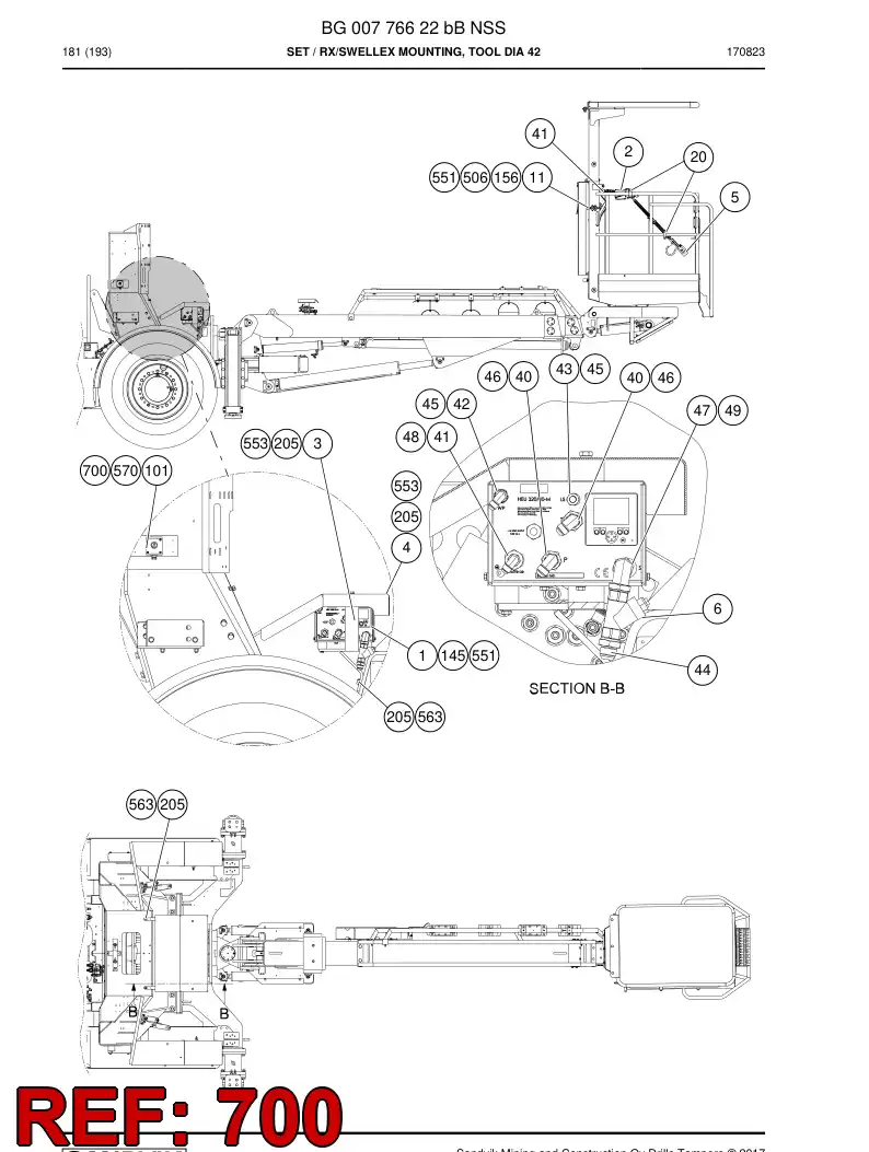 BG00806581b BG 008 065 81b Junction Box Assembly - Sandvik Technical Drawing