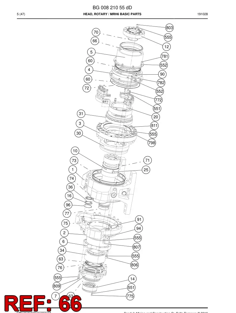 BG00806604a BG 008 066 04a Wiper - Sandvik Technical Drawing
