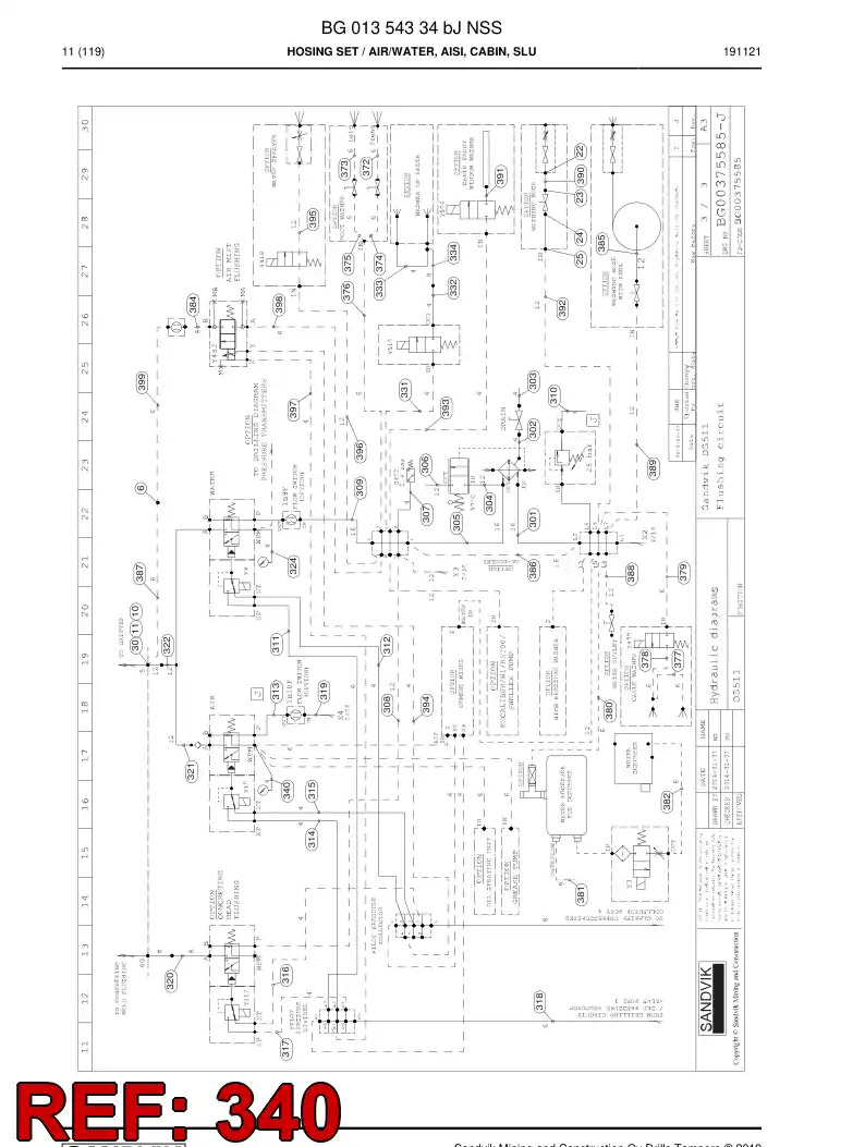 BG00806626b BG 008 066 26b Hose Assembly, Hydraulic - Sandvik Technical Drawing