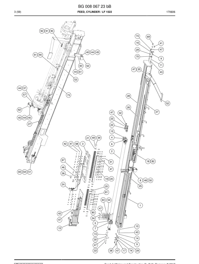 BG00806723b BG 008 067 23b Feed, Cylinder - Sandvik Technical Drawing