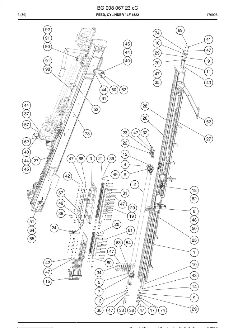 BG00806723d BG 008 067 23d Feed, Cylinder - Sandvik Technical Drawing