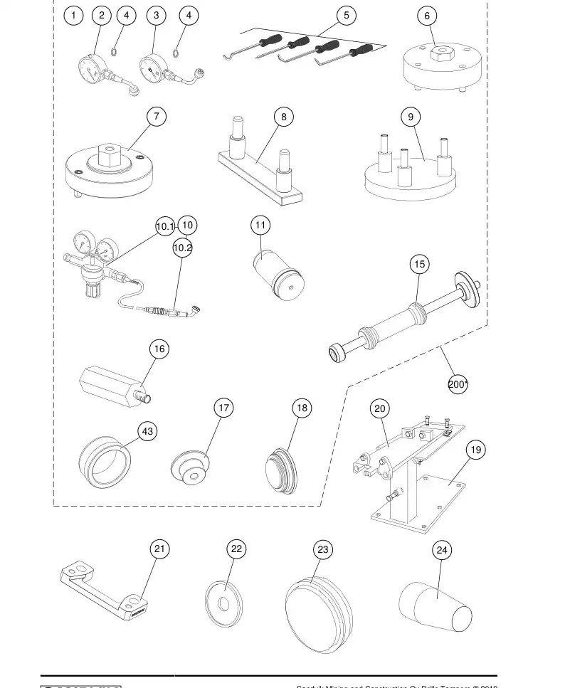 BG00806766a BG 008 067 66a Toolkit, Field Service - Sandvik Technical Drawing