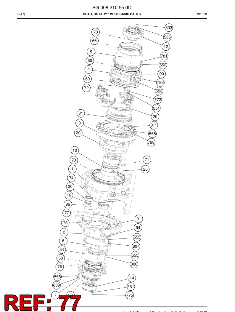BG00806954a BG 008 069 54a O-ring - Sandvik Technical Drawing
