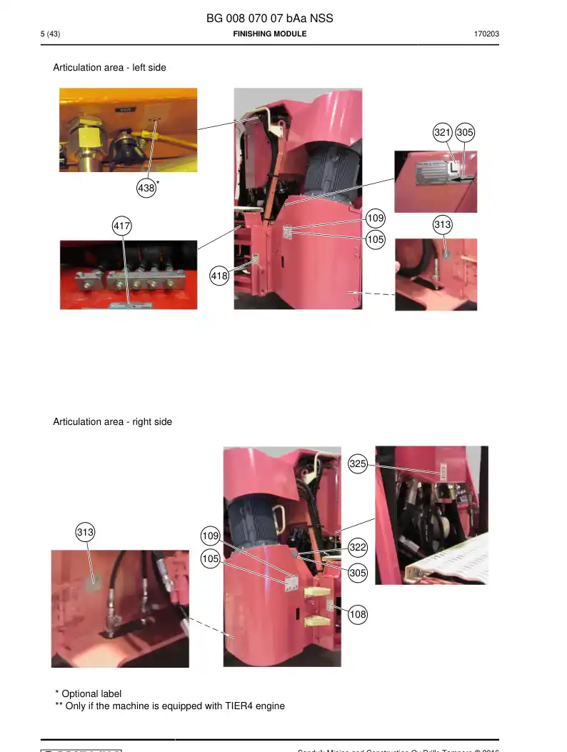 BG00807007b BG 008 070 07b Finishing module - Sandvik Technical Drawing