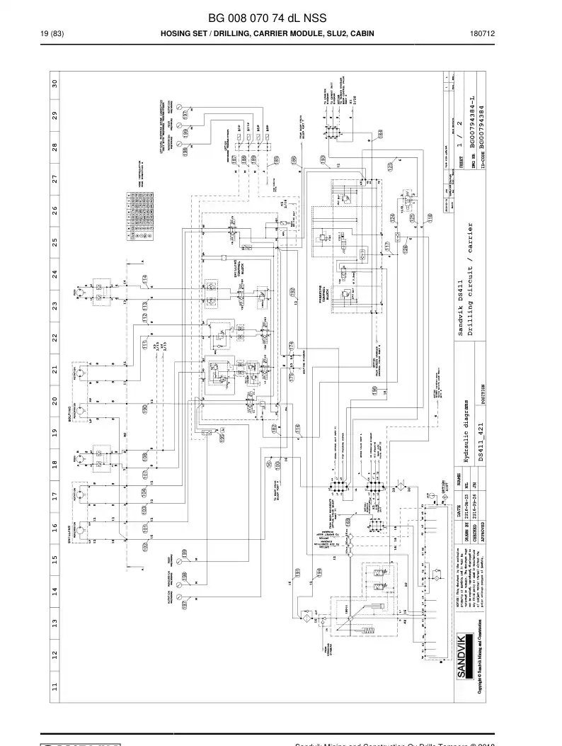 BG00807074d BG 008 070 74d Hosing Set - Sandvik Technical Drawing
