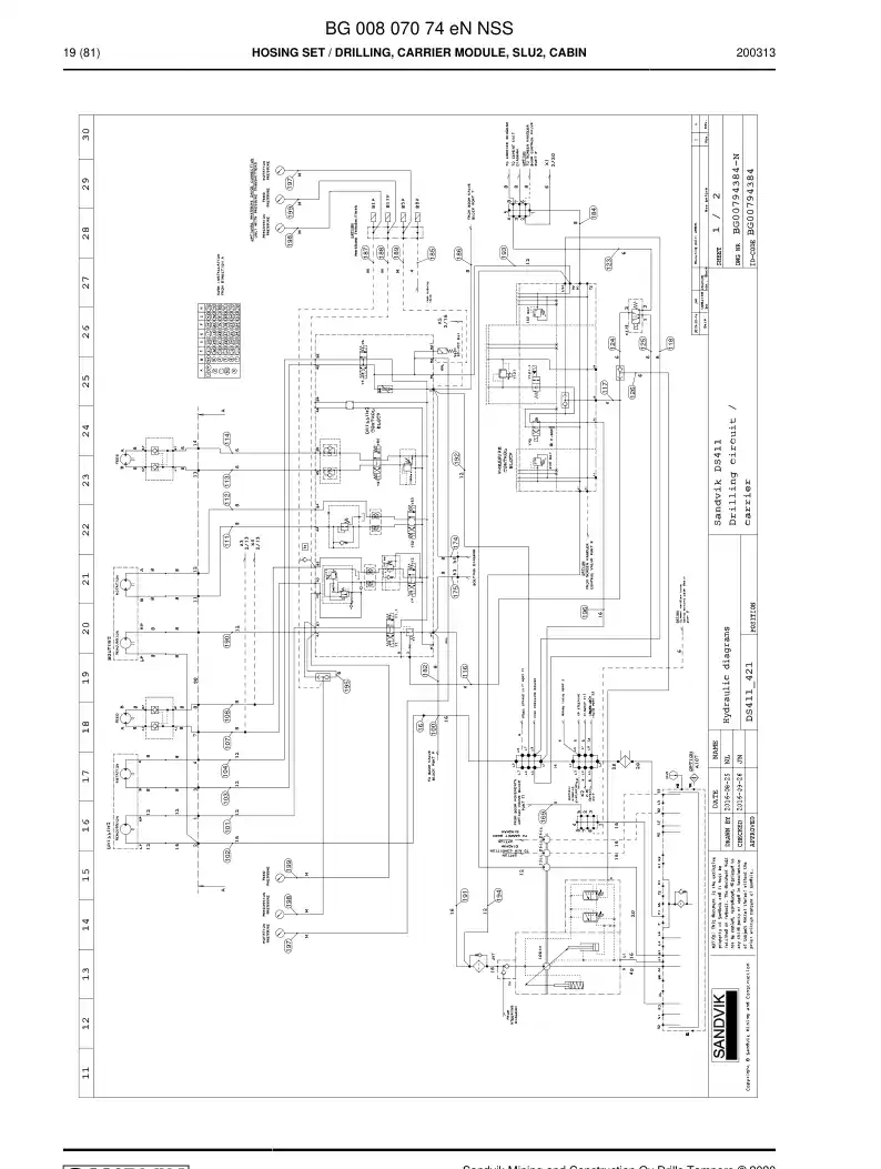 BG00807074e BG 008 070 74e Hosing Set - Sandvik Technical Drawing