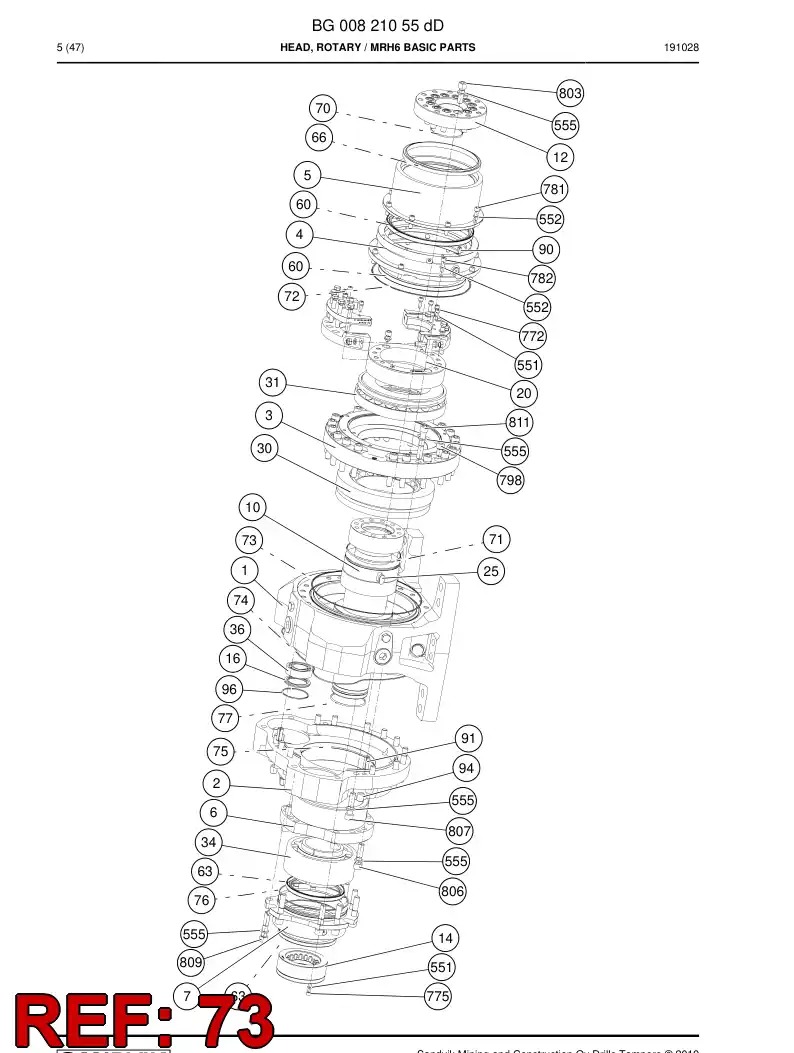 BG00807089a BG 008 070 89a O-ring - Sandvik Technical Drawing