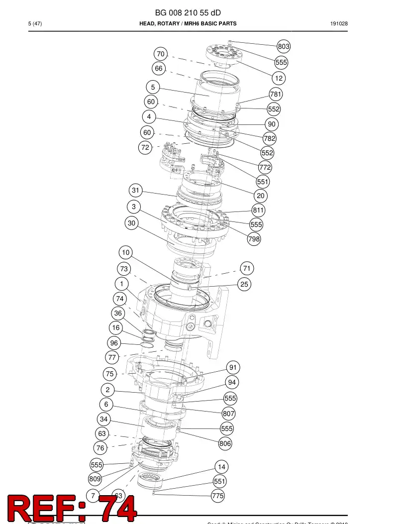 BG00807121a BG 008 071 21a O-ring - Sandvik Technical Drawing