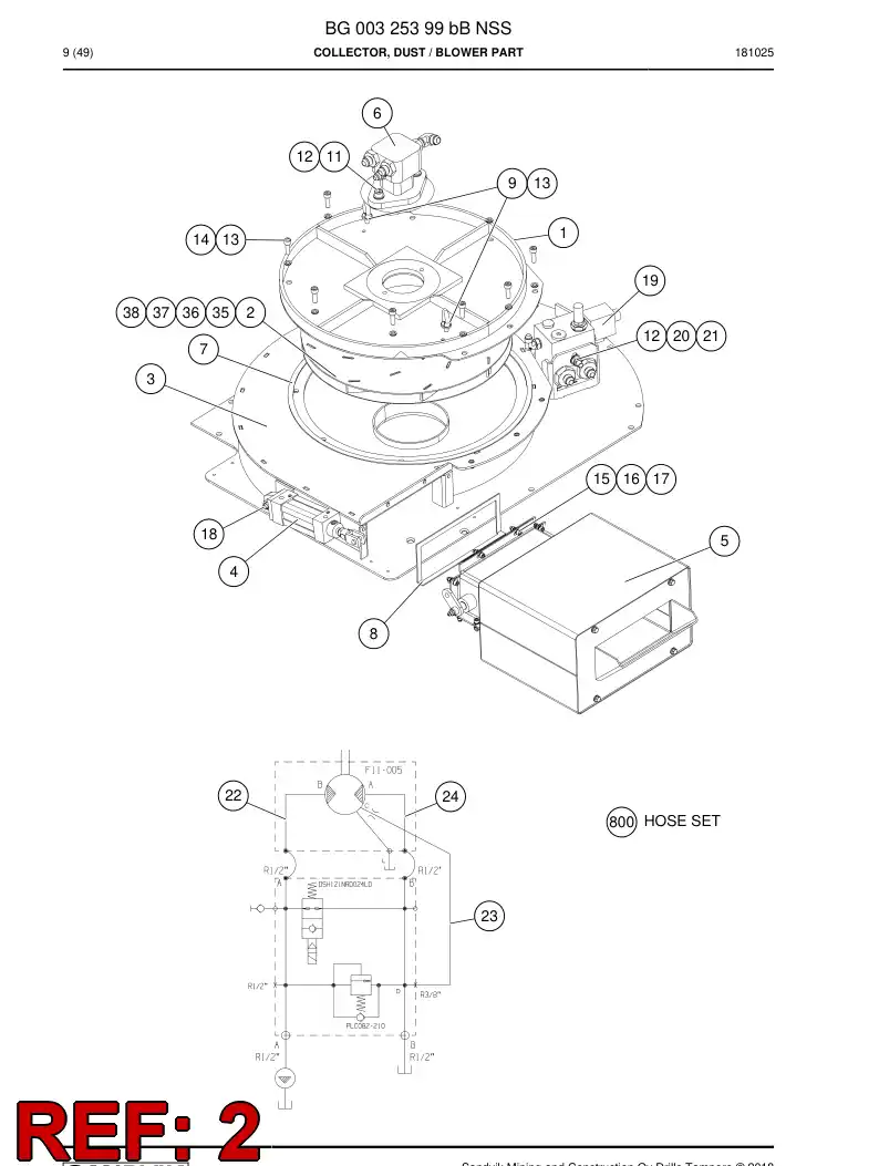 BG00810261a BG 008 102 61a Propeller - Sandvik Technical Drawing