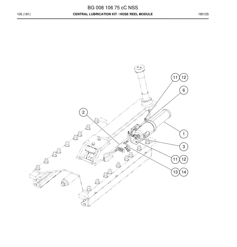 BG00810675c BG 008 106 75c Central Lubrication Kit - Sandvik Technical Drawing