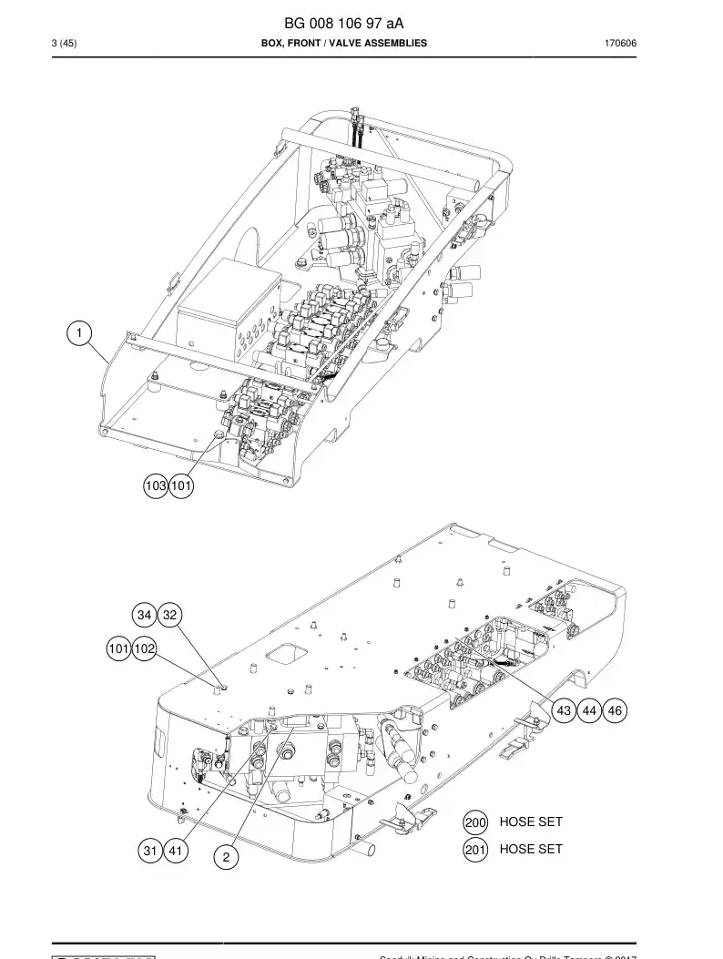BG00810697a BG 008 106 97a Box, Front - Sandvik Technical Drawing