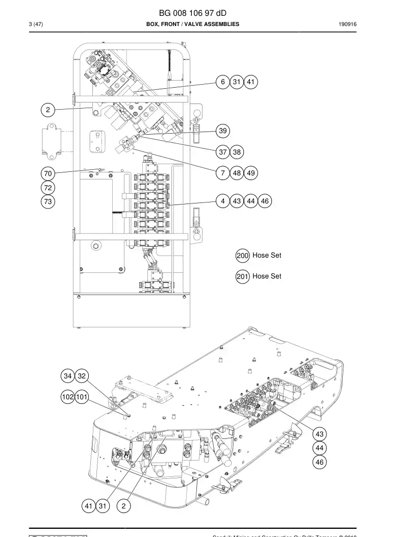 BG00810697d BG 008 106 97d Box, Front - Sandvik Technical Drawing