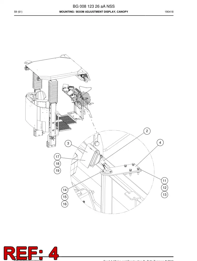 BG00810742a BG 008 107 42a Bracket - Sandvik Technical Drawing