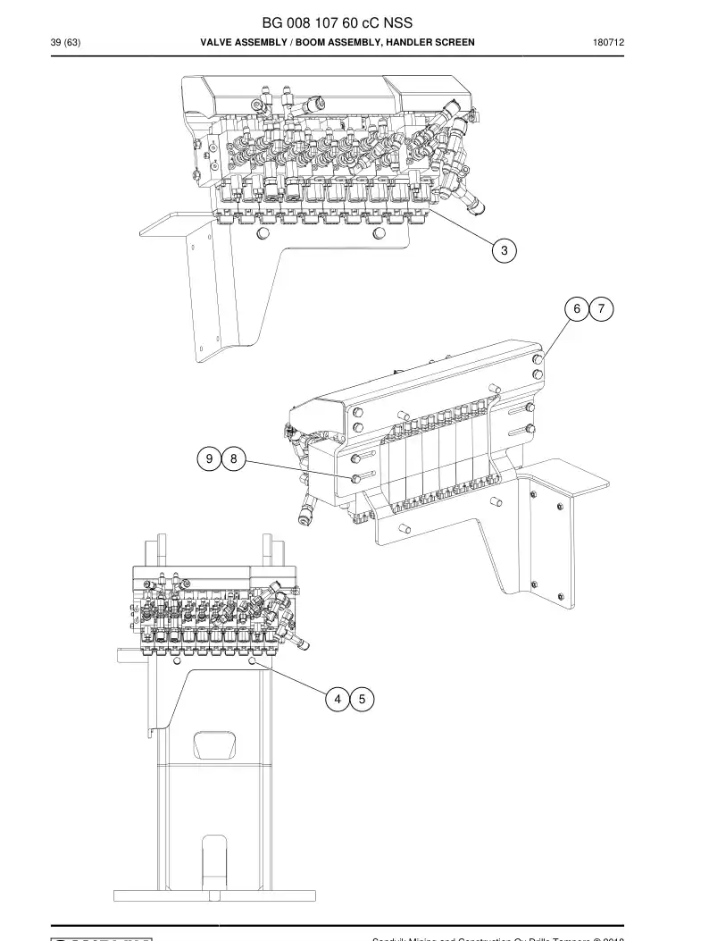 BG00810760c BG 008 107 60c Valve assembly - Sandvik Technical Drawing