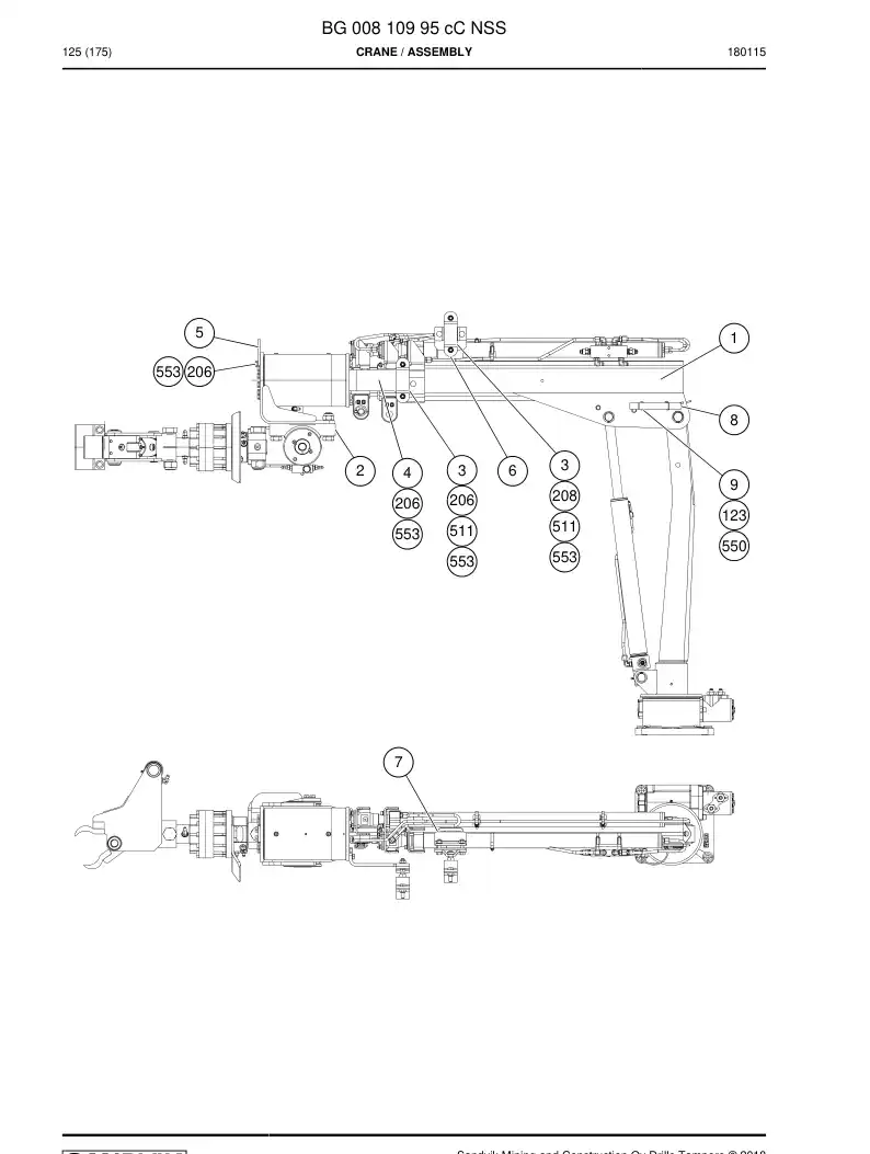 BG00810995c BG 008 109 95c Crane - Sandvik Technical Drawing