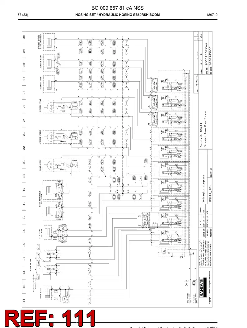 BG00811224a BG 008 112 24a Hose Assembly, Hydraulic - Sandvik Technical Drawing