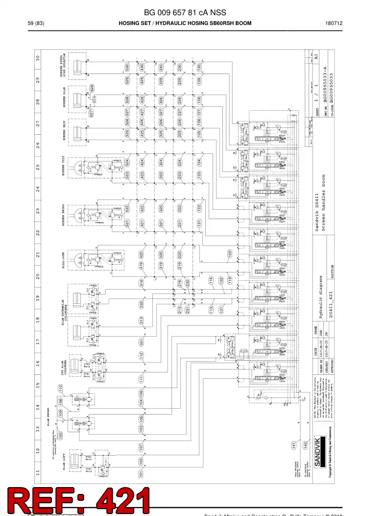 BG00811276a BG 008 112 76a Hose Assembly, Hydraulic - Sandvik Technical Drawing