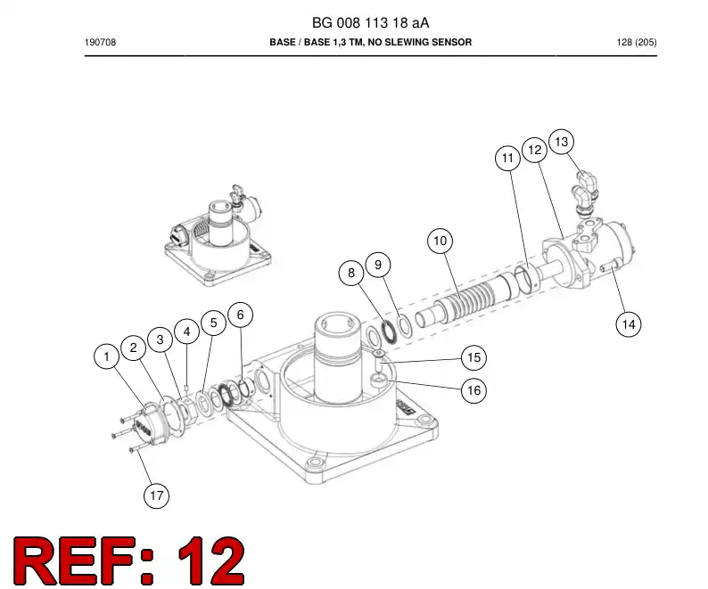 BG00811334a BG 008 113 34a Motor, Hydraulic - Sandvik Technical Drawing