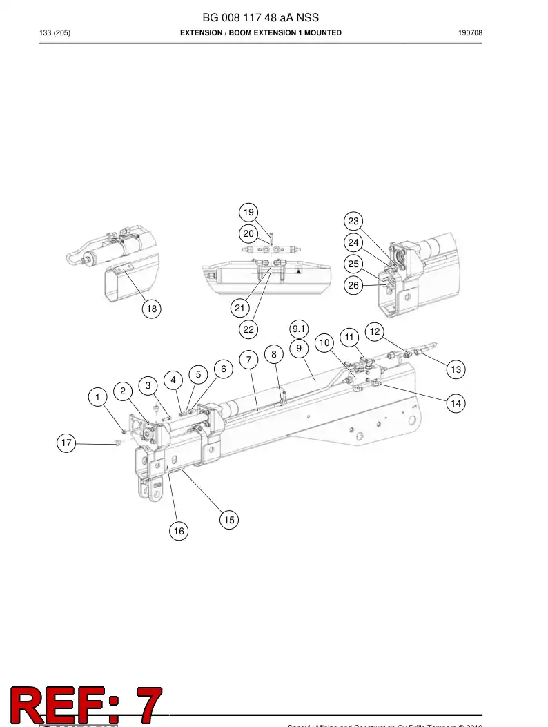 BG00811757a BG 008 117 57a Pipe, Hydraulic - Sandvik Technical Drawing