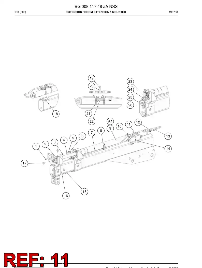 BG00811761a BG 008 117 61a Clamp, Hose - Sandvik Technical Drawing