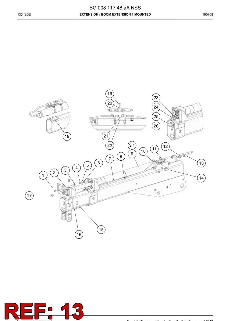 BG00811763a BG 008 117 63a Pipe, Hydraulic - Sandvik Technical Drawing