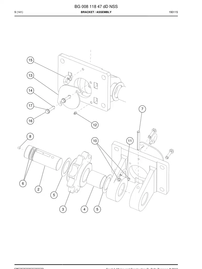 BG00811847d BG 008 118 47d Bracket - Sandvik Technical Drawing