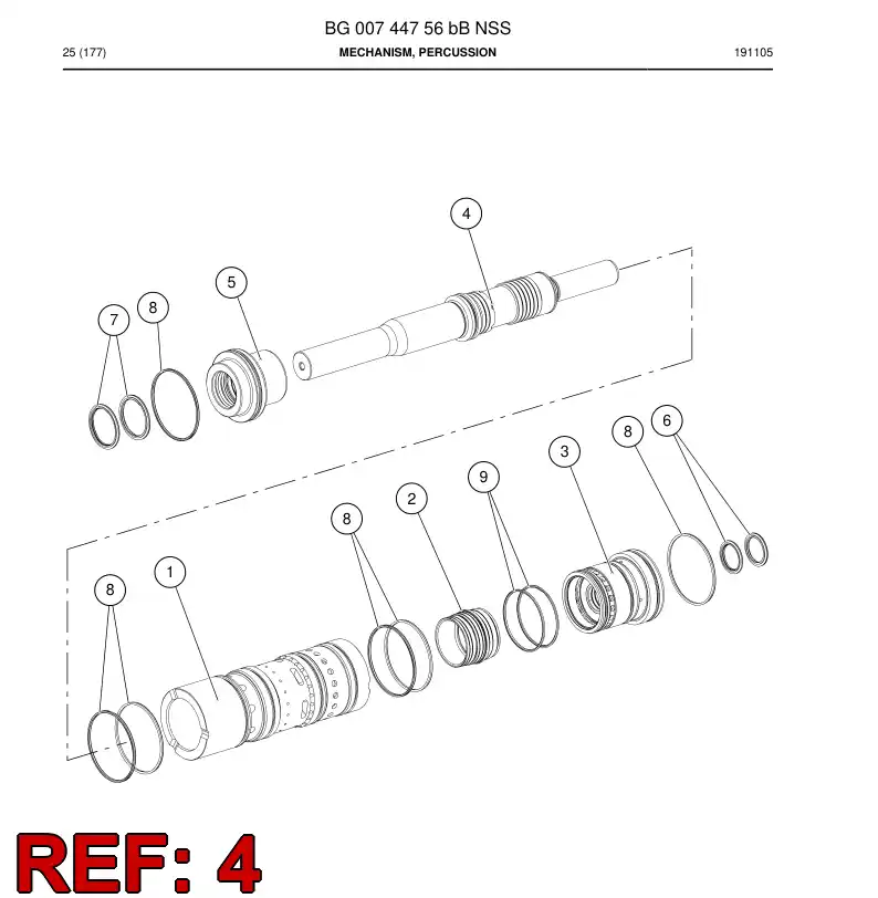 BG00811859b BG 008 118 59b PISTON - Sandvik Technical Drawing