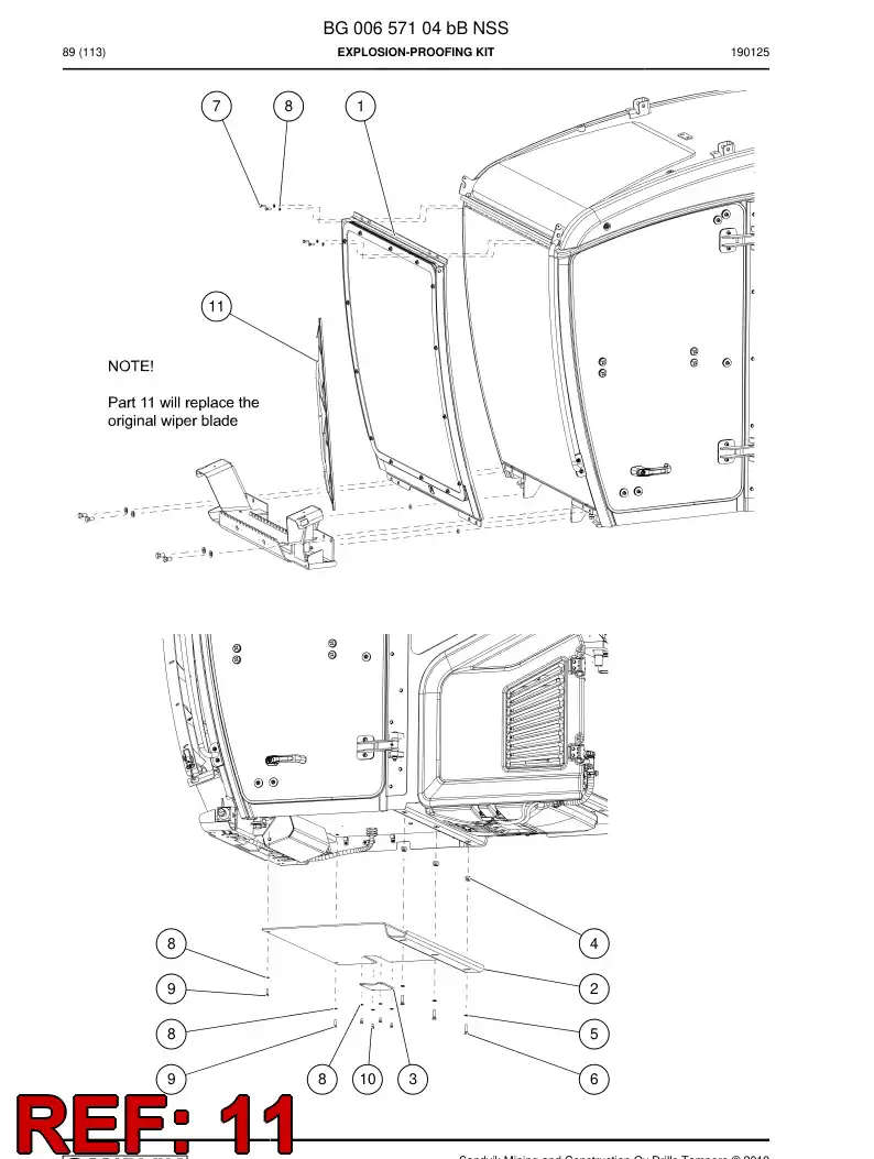BG00812343a BG 008 123 43a Blade, Wiper - Sandvik Technical Drawing