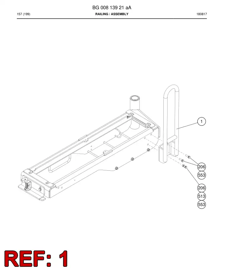 BG00813922a BG 008 139 22a Railing - Sandvik Technical Drawing