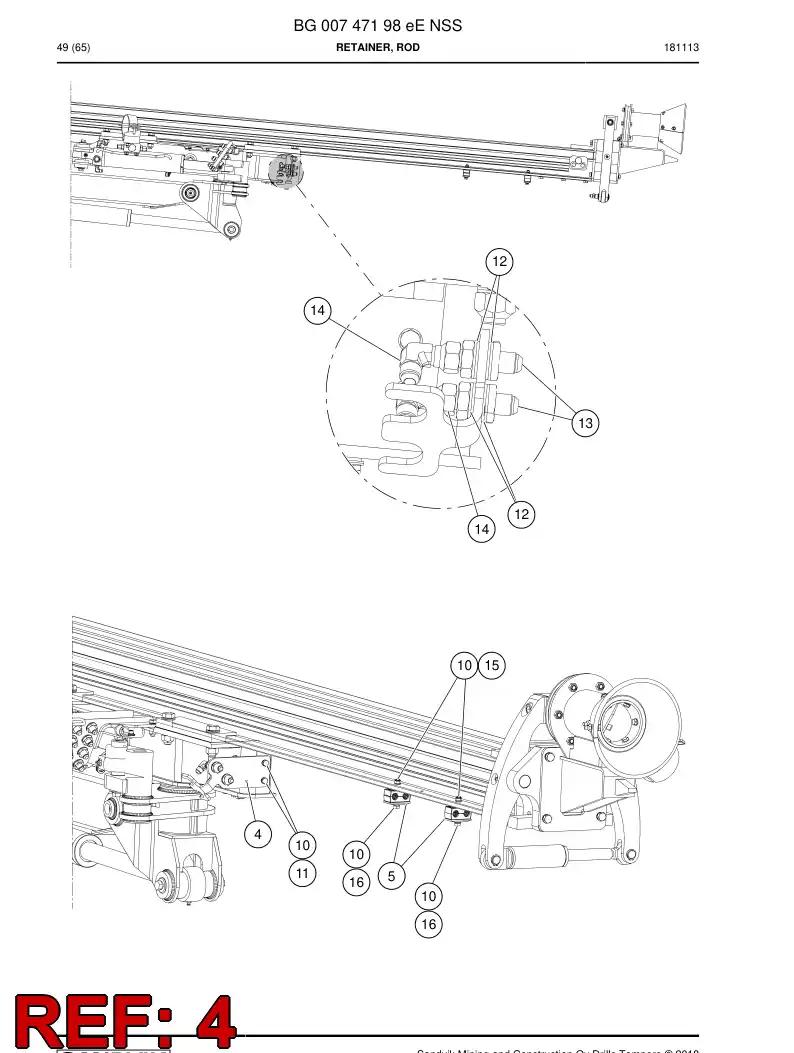 BG00815219a BG 008 152 19a Plate, Bulkhead - Sandvik Technical Drawing