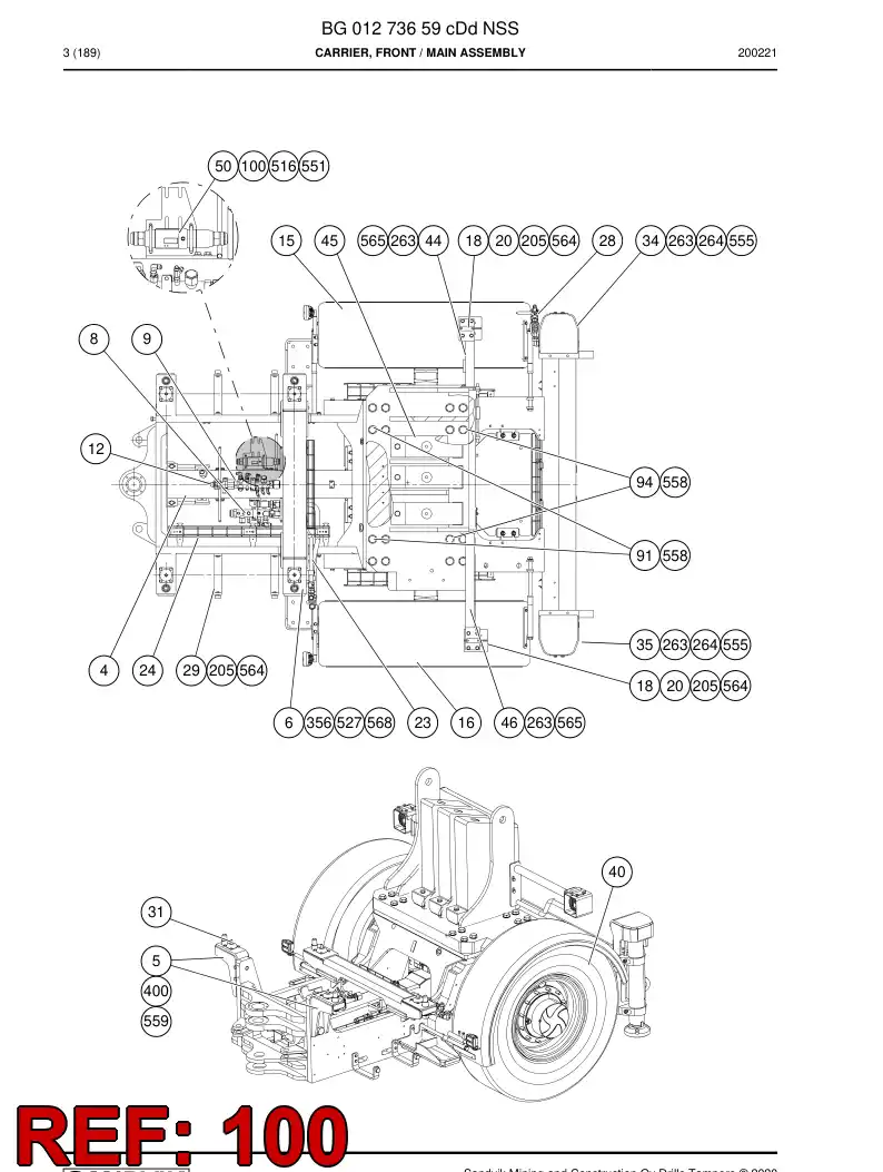 BG00815443a BG 008 154 43a Bolt, U - Sandvik Technical Drawing