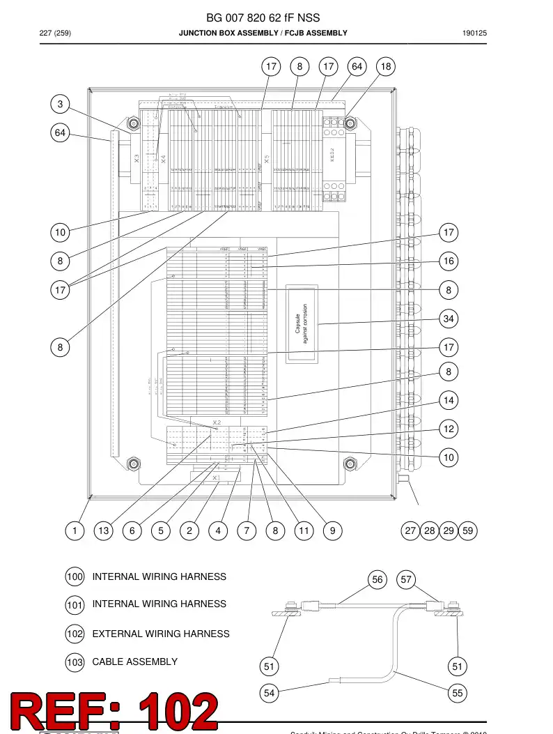 BG00815801c BG 008 158 01c Wiring Harness Assembly - Sandvik Technical Drawing