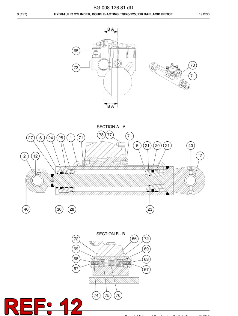 BG00816231a BG 008 162 31a Bushing, Bearing - Sandvik Technical Drawing