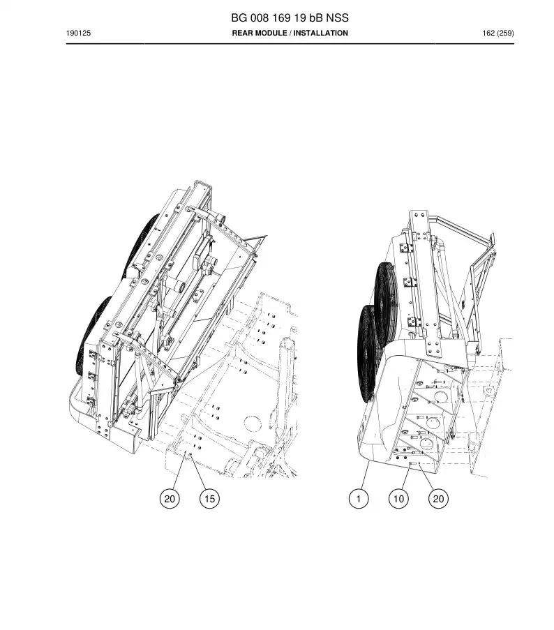 BG00816919b BG 008 169 19b Rear Module - Sandvik Technical Drawing