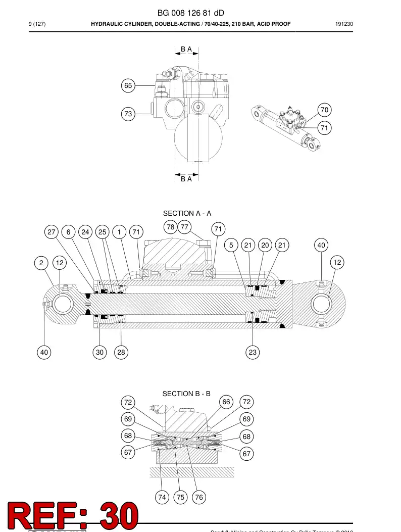 BG00817154a BG 008 171 54a O-Ring - Sandvik Technical Drawing