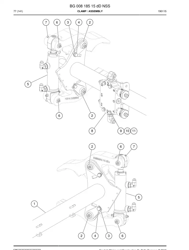 BG00818515d BG 008 185 15d Clamp - Sandvik Technical Drawing